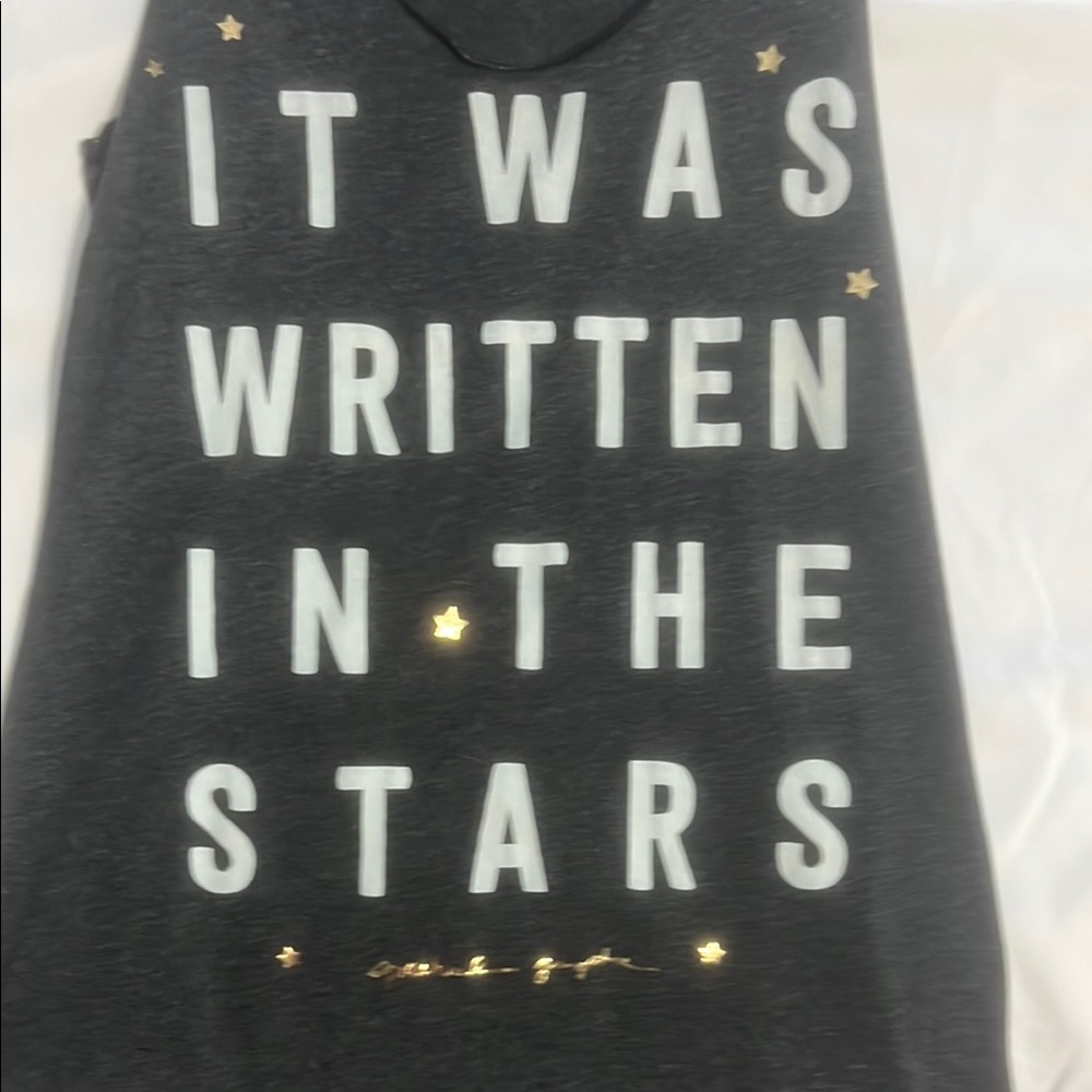 Graphic Sleeveless Top - Black